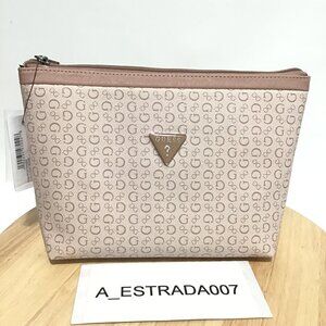 Guess Cosmetic Travel Make Up Toiletry Bag Junction Travel Top Zip Light Rose